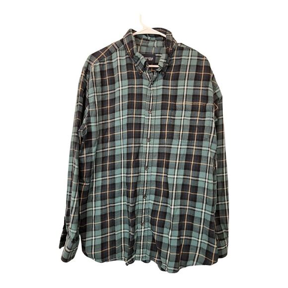 Mens Grunge Flannel Shirt Button Down Distressed Gorpcore Utility - Picture 1 of 3